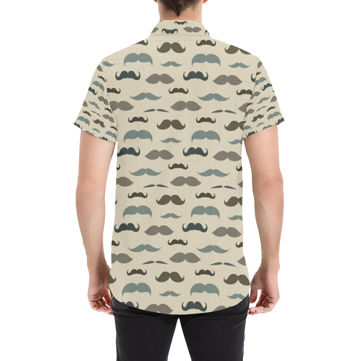 Mustache Pattern Print Design A01 Men's Short Sleeve Button Up Shirt