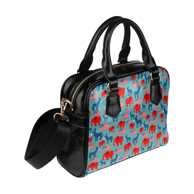 Donkey Red Elephant Pattern Print Design 03 Shoulder Handbag