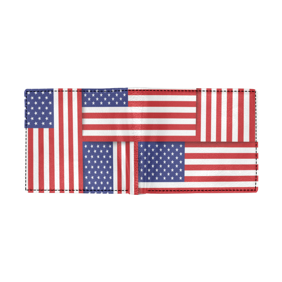 Patriotic US Flag Pattern Print Design A01 Men's ID Card Wallet