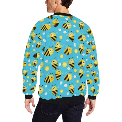 Bee Pattern Print Design BEE06 Men Long Sleeve Sweatshirt