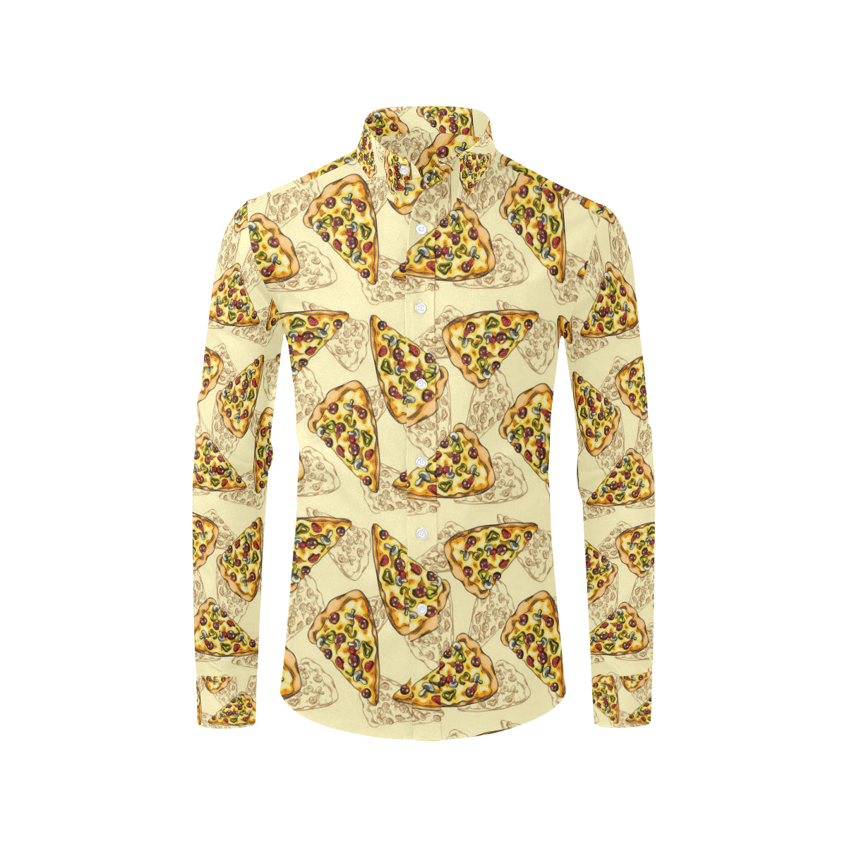 Pizza Pattern Print Design A01 Men's Long Sleeve Shirt