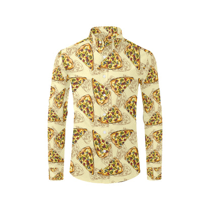 Pizza Pattern Print Design A01 Men's Long Sleeve Shirt