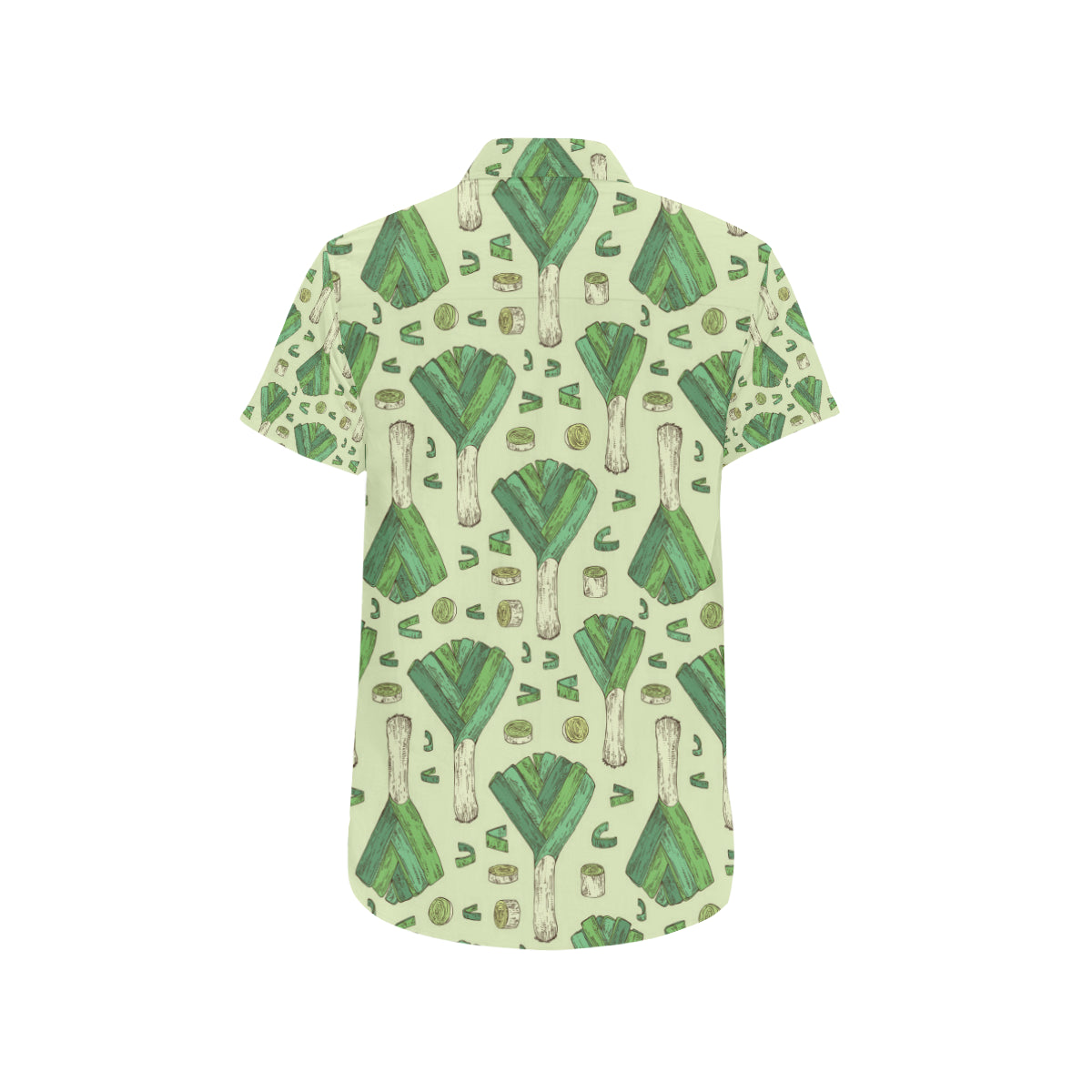 Leek Pattern Print Design 04 Men's Short Sleeve Button Up Shirt