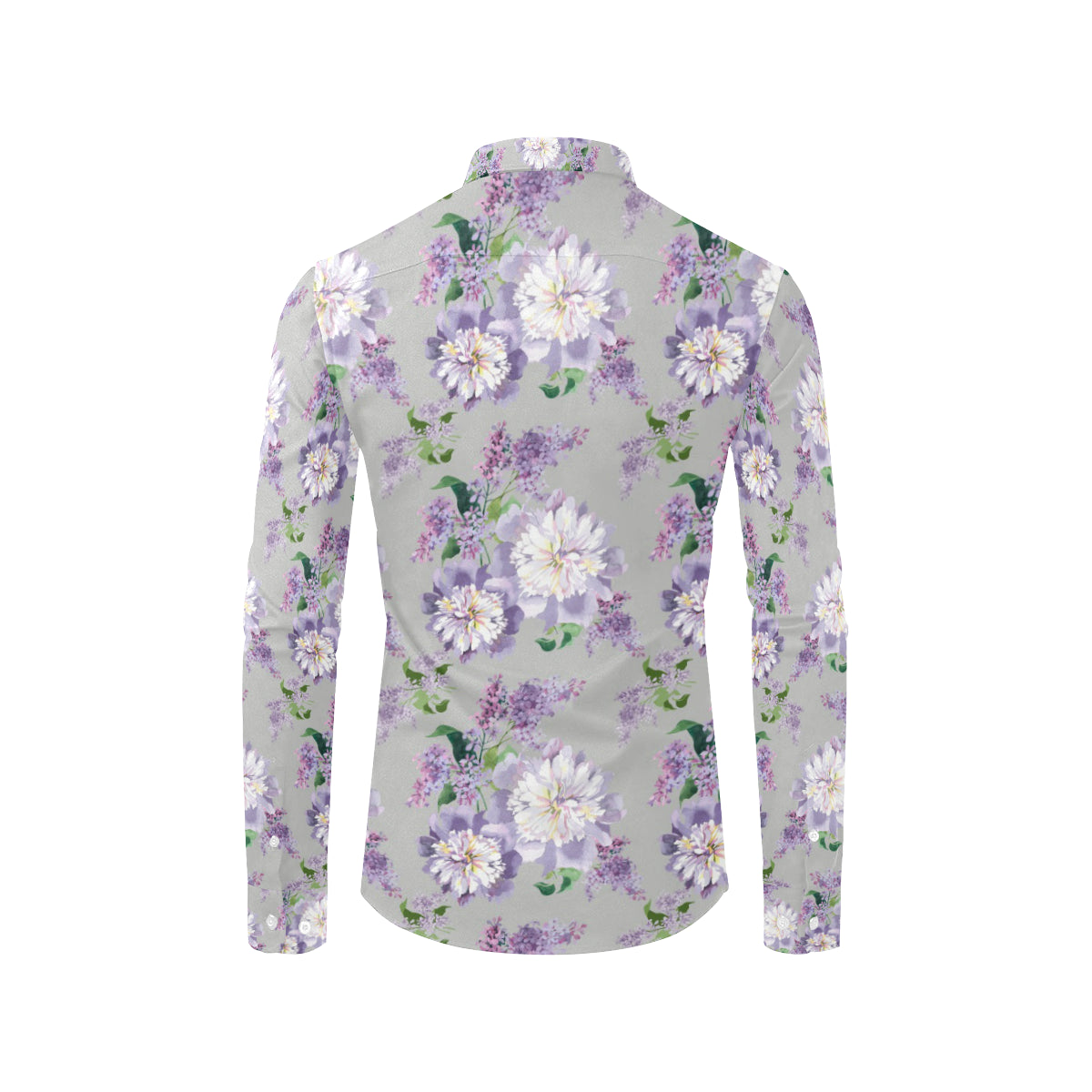 Lilac Pattern Print Design LI07 Men's Long Sleeve Shirt