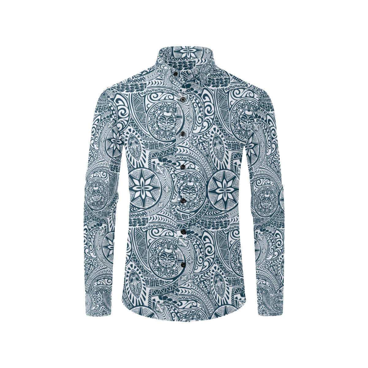 Polynesian Pattern Print Design A03 Men's Long Sleeve Shirt
