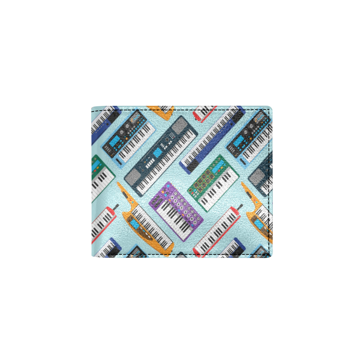 Synthesizer Pattern Print Design 02 Men's ID Card Wallet
