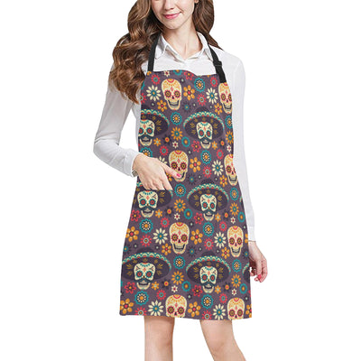 sugar skull Maxican Pattern Apron with Pocket