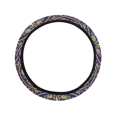 Celestial Gold Sun Face Steering Wheel Cover with Elastic Edge