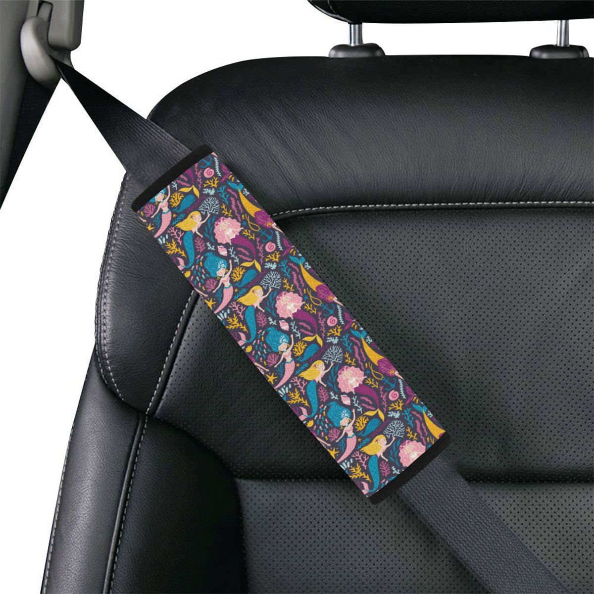 Mermaid Pattern Print Design 08 Car Seat Belt Cover