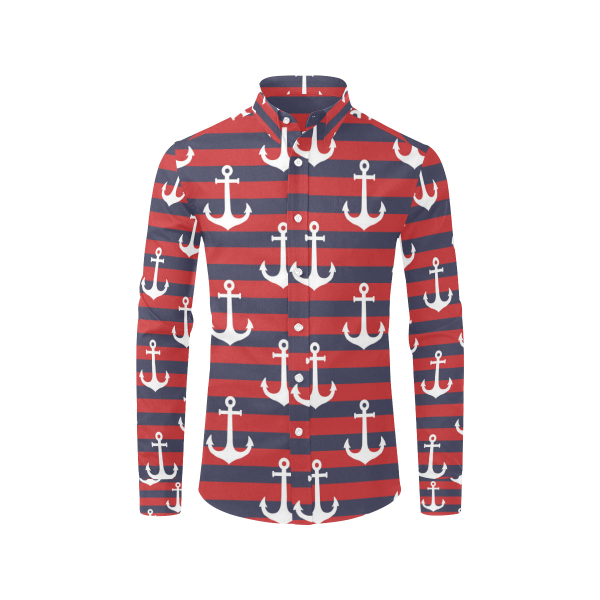 Nautical Pattern Print Design A05 Men's Long Sleeve Shirt