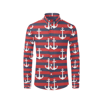 Nautical Pattern Print Design A05 Men's Long Sleeve Shirt