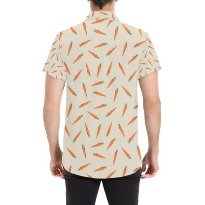 Carrot Pattern Print Design 07 Men's Short Sleeve Button Up Shirt
