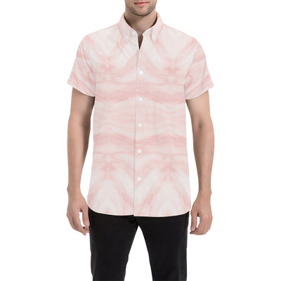 Marble Pattern Print Design 03 Men's Short Sleeve Button Up Shirt