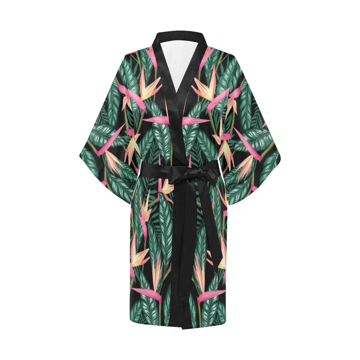 Bird Of Paradise Pattern Print Design BOP03 Women Kimono Robe