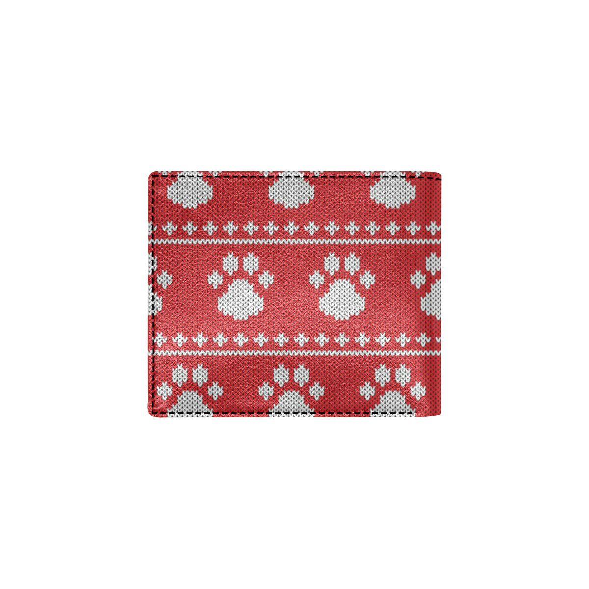 Knit Paw Pattern Print Design 03 Men's ID Card Wallet