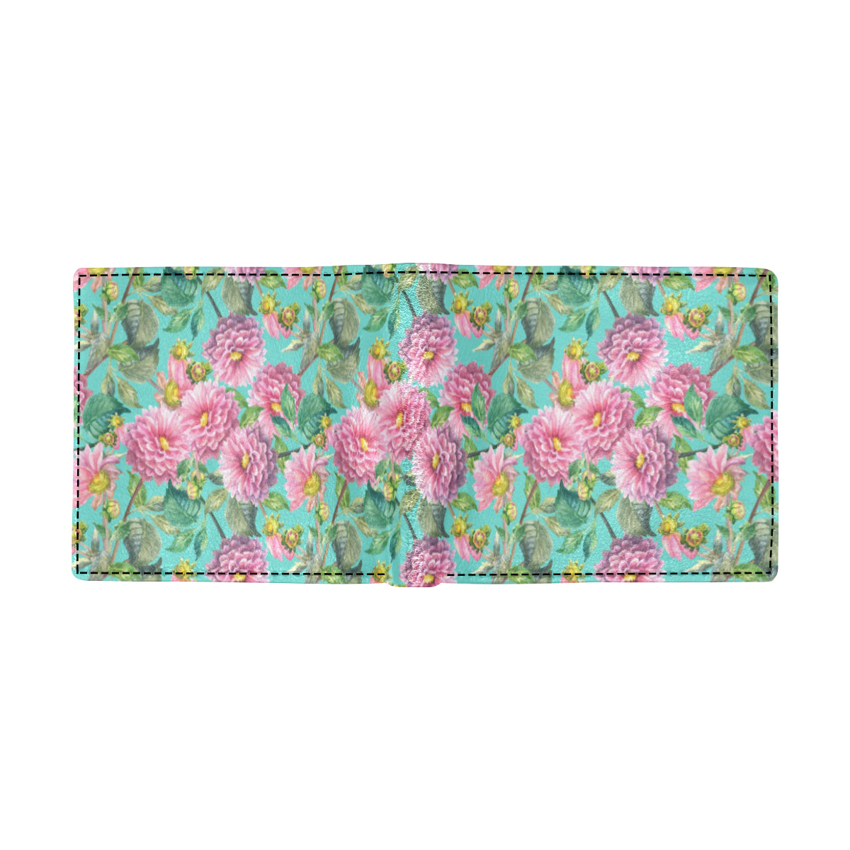Dahlia Pattern Print Design DH07 Men's ID Card Wallet