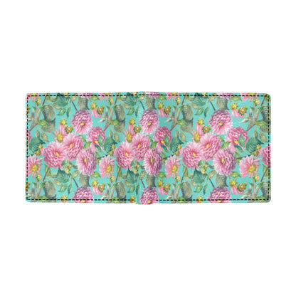 Dahlia Pattern Print Design DH07 Men's ID Card Wallet