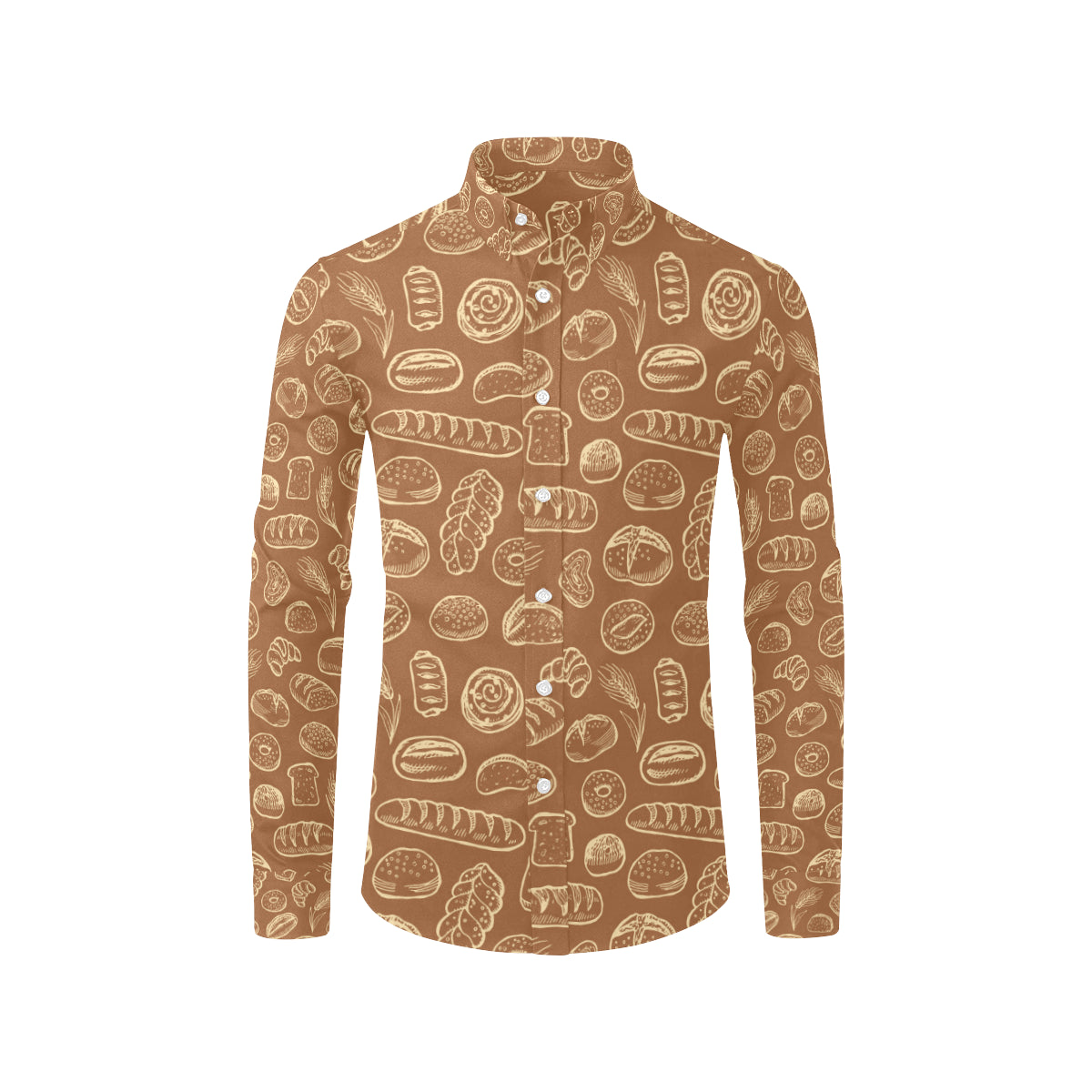 Bread Pattern Print Design 03 Men's Long Sleeve Shirt