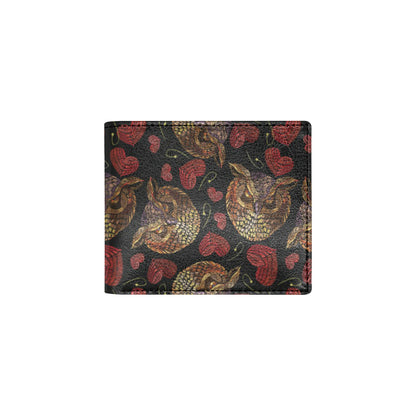 Owl Pattern Print Design A08 Men's ID Card Wallet