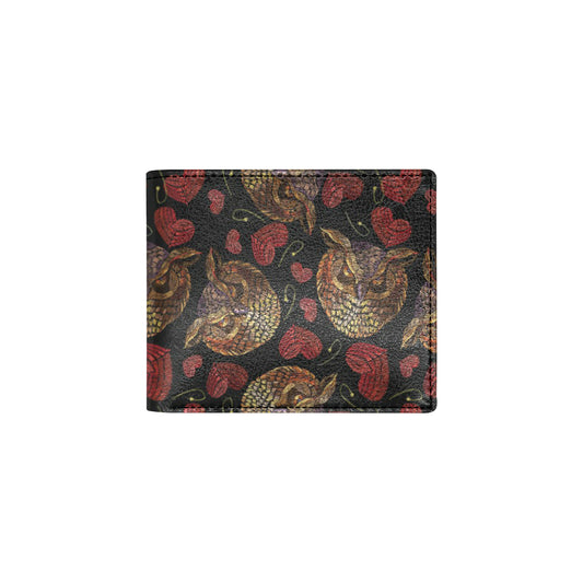 Owl Pattern Print Design A08 Men's ID Card Wallet