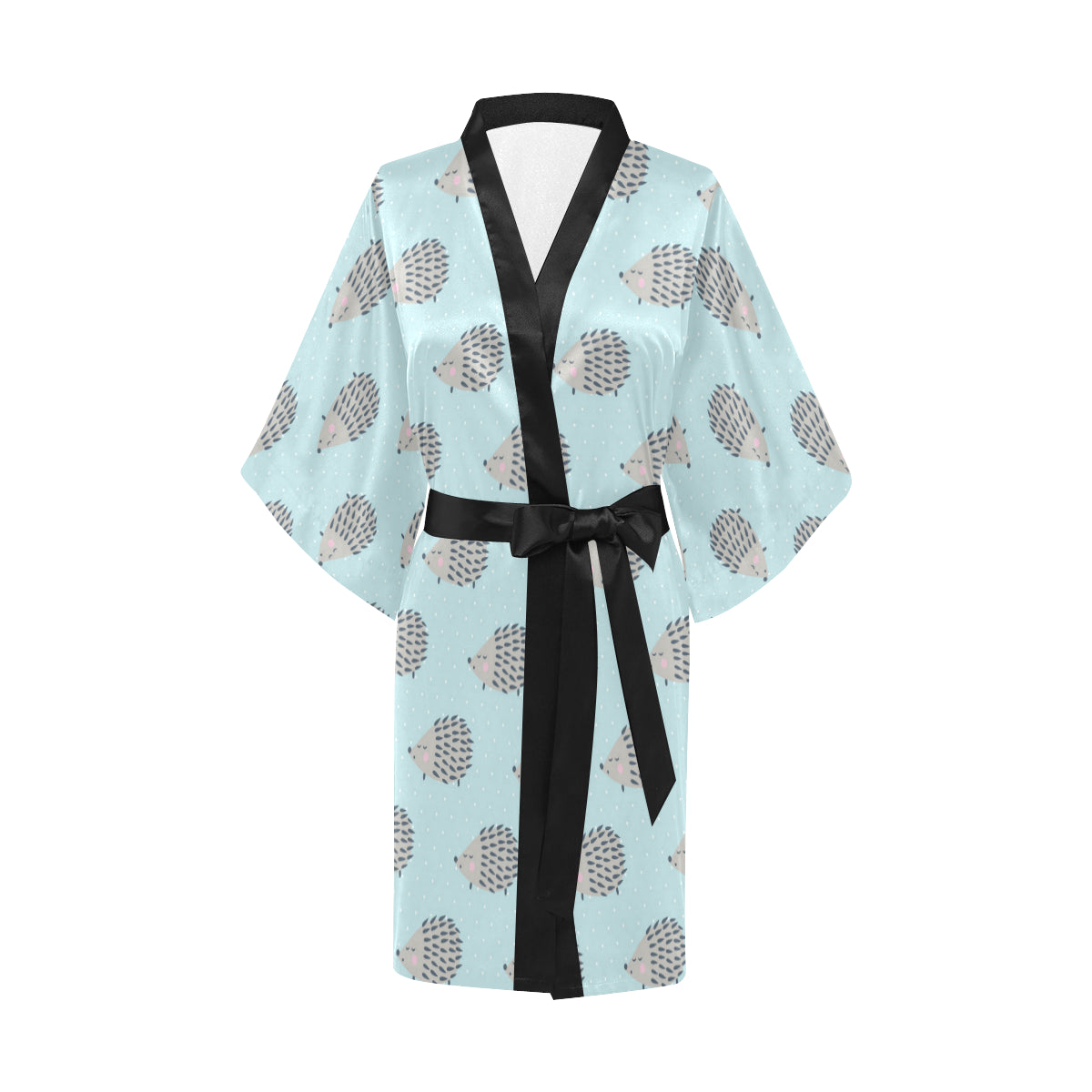 Hedgehog Pattern Print Design 02 Women's Short Kimono