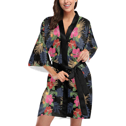 Hawaiian Themed Pattern Print Design H011 Women Kimono Robe