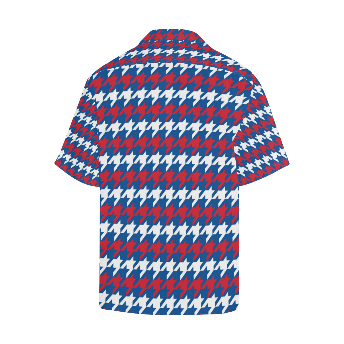 Patriotic Houndstooth Pattern Print Design A02 Men's Hawaiian Shirt