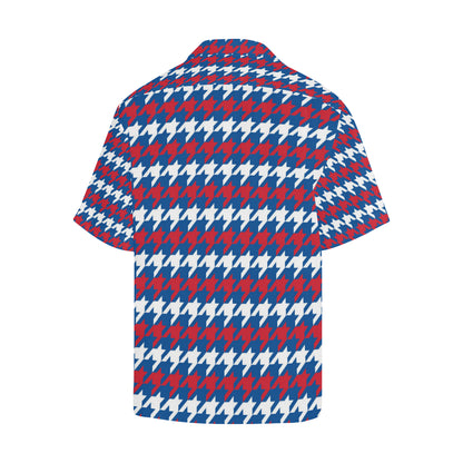 Patriotic Houndstooth Pattern Print Design A02 Men's Hawaiian Shirt