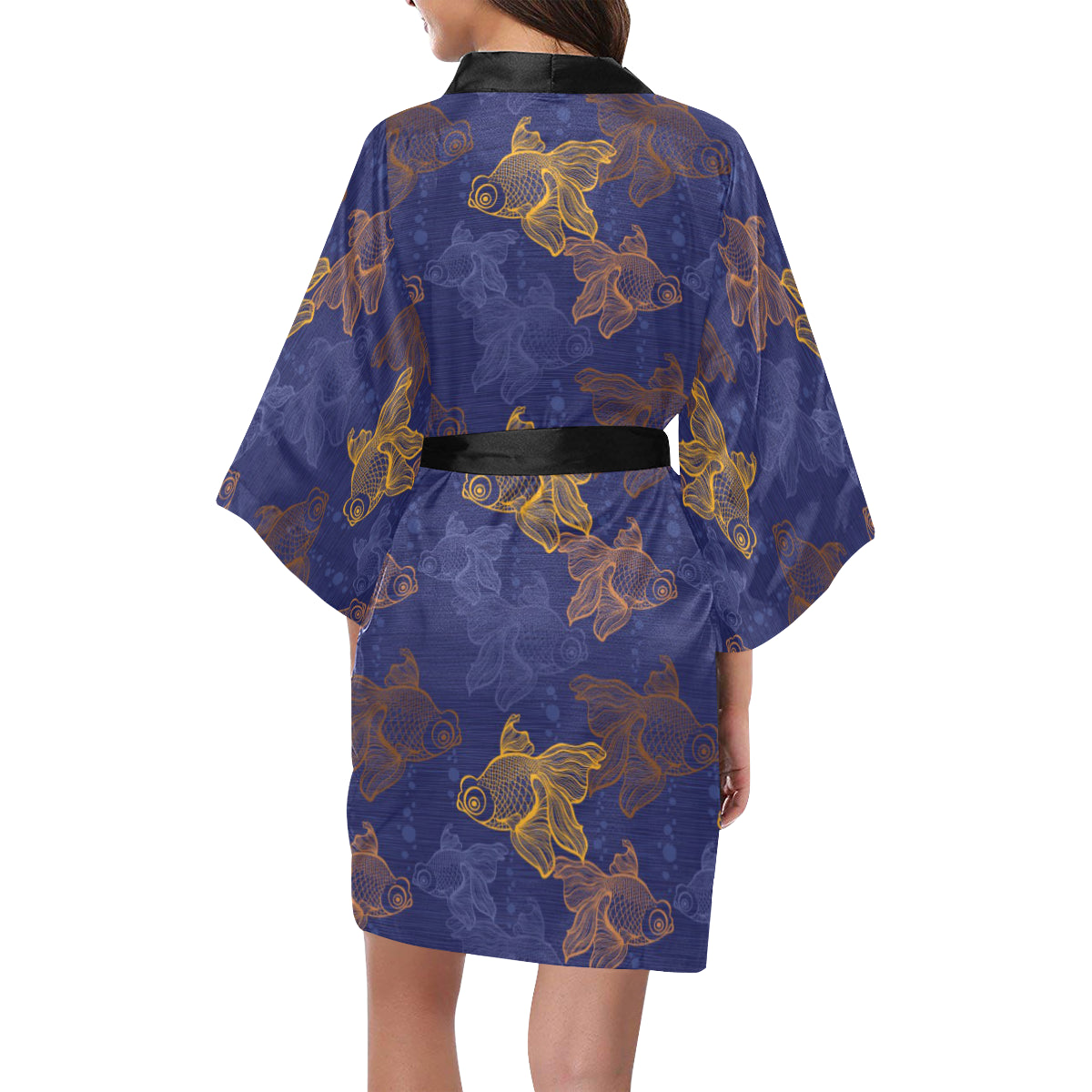 Goldfish Pattern Print Design 01 Women's Short Kimono