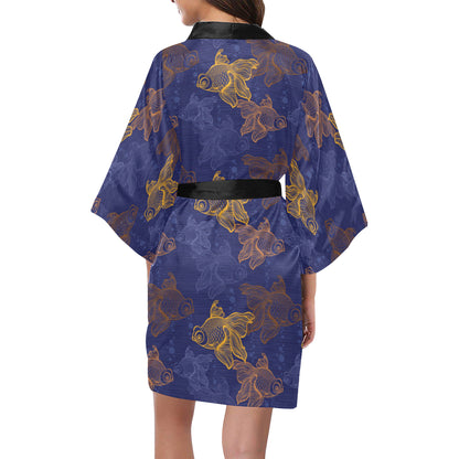 Goldfish Pattern Print Design 01 Women's Short Kimono