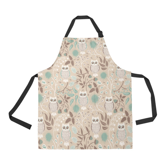 Owl Pattern Print Design A02 Apron with Pocket