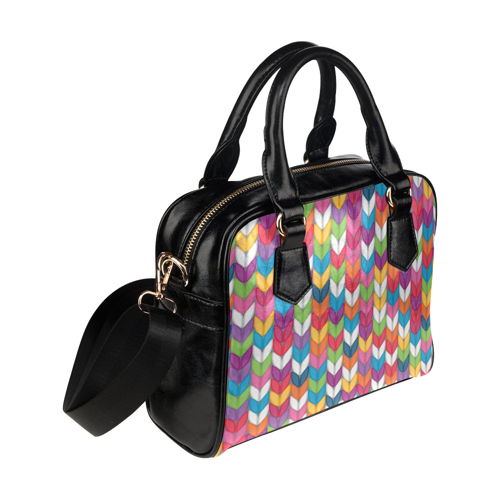 Knit Pattern Print Design 01 Shoulder Handbag