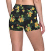 Pineapple Tropical Flower Print Pattern Yoga Shorts