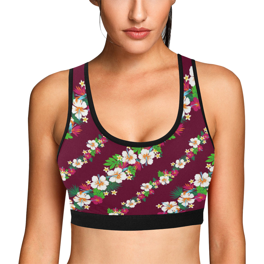 Hawaiian Themed Pattern Print Design H06 Sports Bra