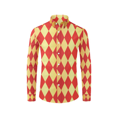 Harlequin Pattern Print Design 03 Men's Long Sleeve Shirt