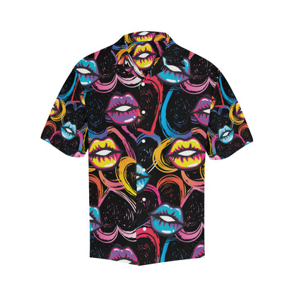 Pop Art Lip Pattern Print Design A03 Men's Hawaiian Shirt
