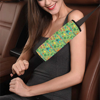 Camping Camper Pattern Print Design 04 Car Seat Belt Cover