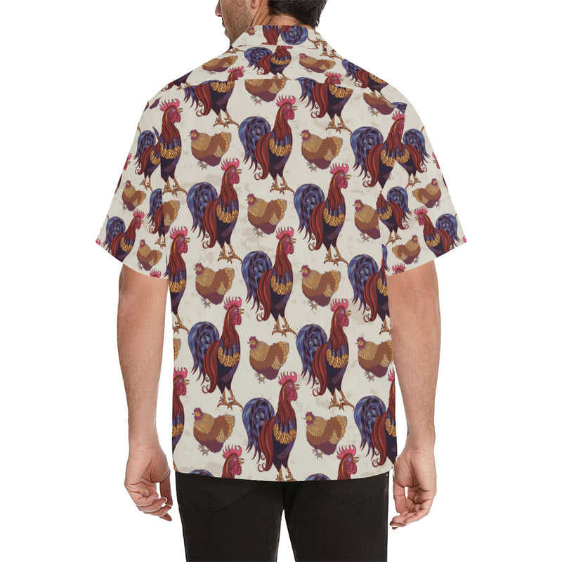 Rooster Pattern Print Design A03 Men's Hawaiian Shirt