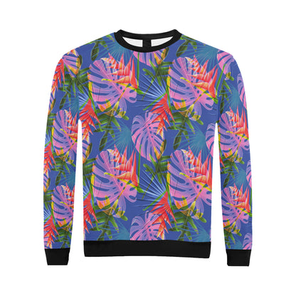 Tropical Flower Pattern Print Design TF025 Men Long Sleeve Sweatshirt