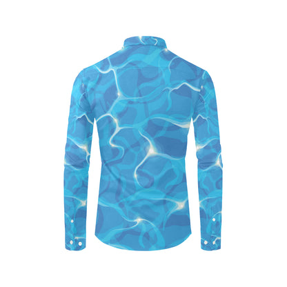 Ocean Reflex Pattern Print Design A02 Men's Long Sleeve Shirt