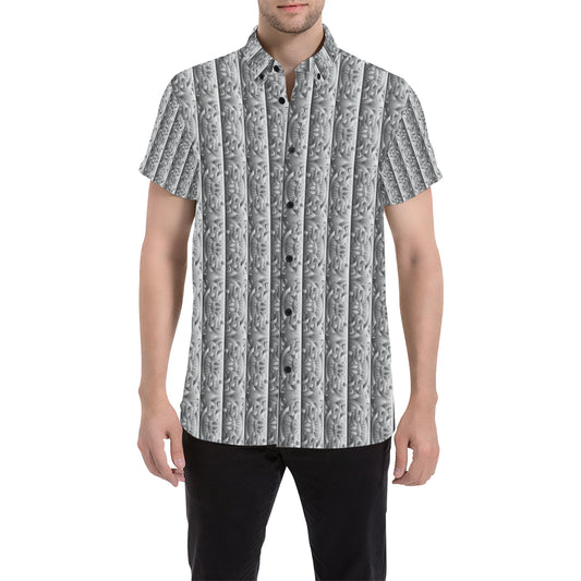 Celtic Pattern Print Design 03 Men's Short Sleeve Button Up Shirt