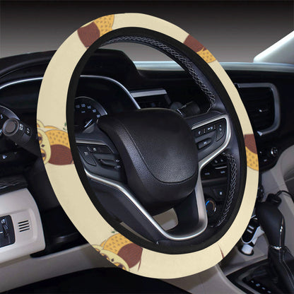 Owl Pattern Print Design A07 Steering Wheel Cover with Elastic Edge