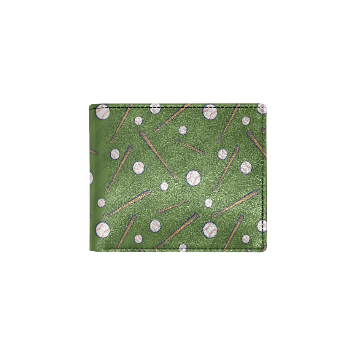 Baseball Pattern Print Design 02 Men's ID Card Wallet
