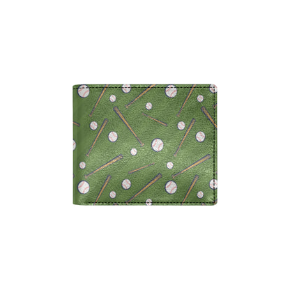 Baseball Pattern Print Design 02 Men's ID Card Wallet