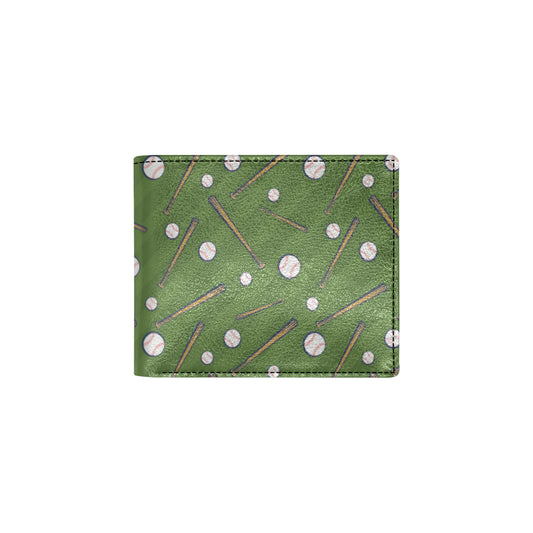Baseball Pattern Print Design 02 Men's ID Card Wallet