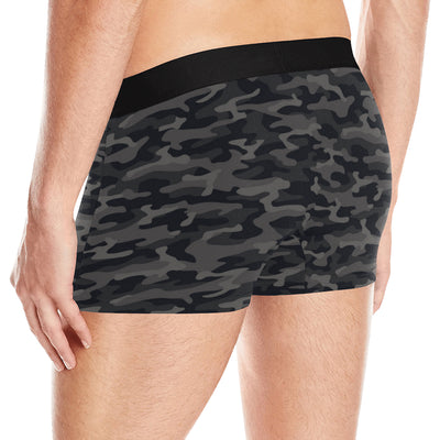 Camo Black Pattern Print Design 02 Men's Boxer Briefs