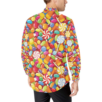 Candy Pattern Print Design 02 Men's Long Sleeve Shirt
