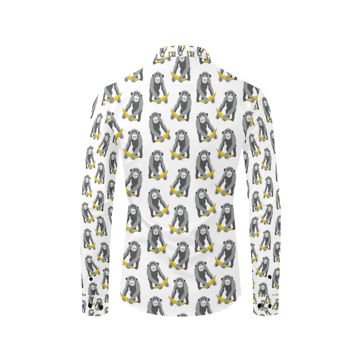Chimpanzee Pattern Print Design 05 Men's Long Sleeve Shirt