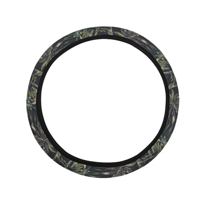Palm Tree Background Design Print Steering Wheel Cover with Elastic Edge