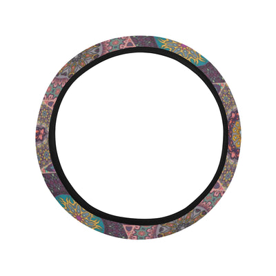 Bohemian Pattern Print Design 07 Steering Wheel Cover with Elastic Edge